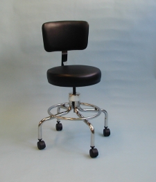28 inch Stool with Backrest and Footrest